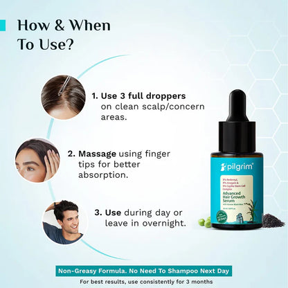 Pilgrim 3% Redensyl, 4% Anagain & 5% Capilia Stem Cell Complex Advanced Hair Growth Serum