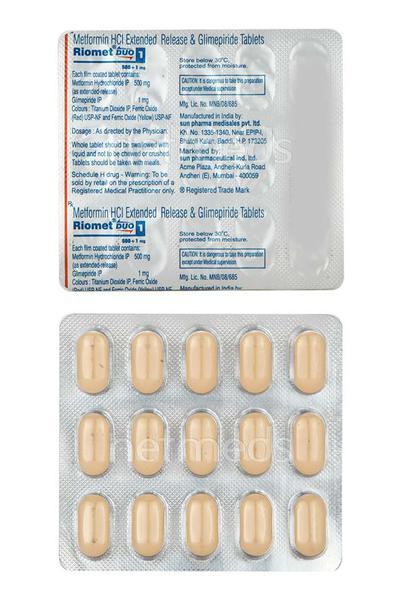Riomet Duo 1mg Tablet 15'S