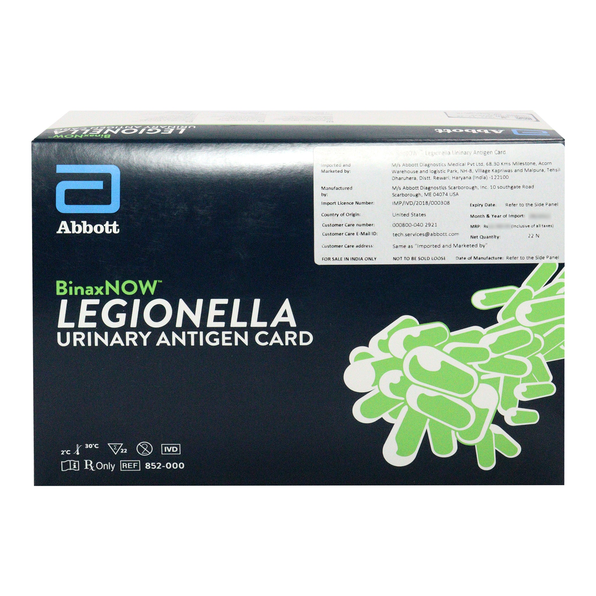 Abbott Binaxnow Legionella Urinary Antigen Rapid Card
