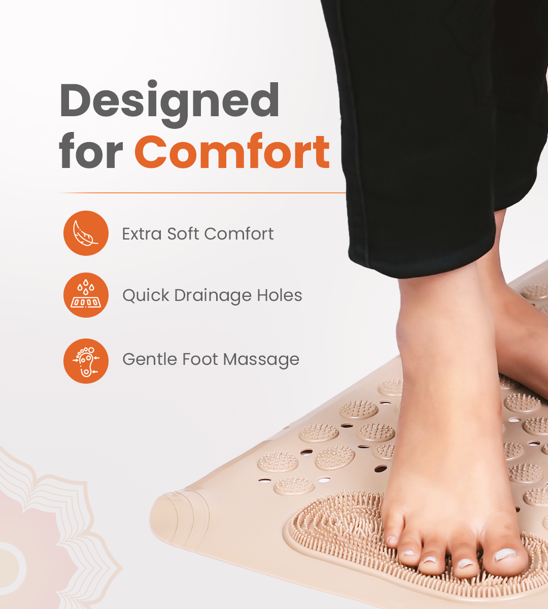 AGEasy Anti Slip Mat with Foot Scrubber