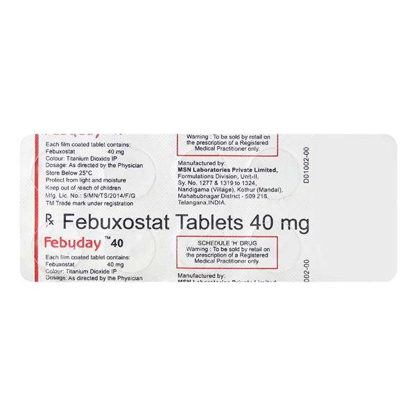 Febuday 40mg Tablet 10'S