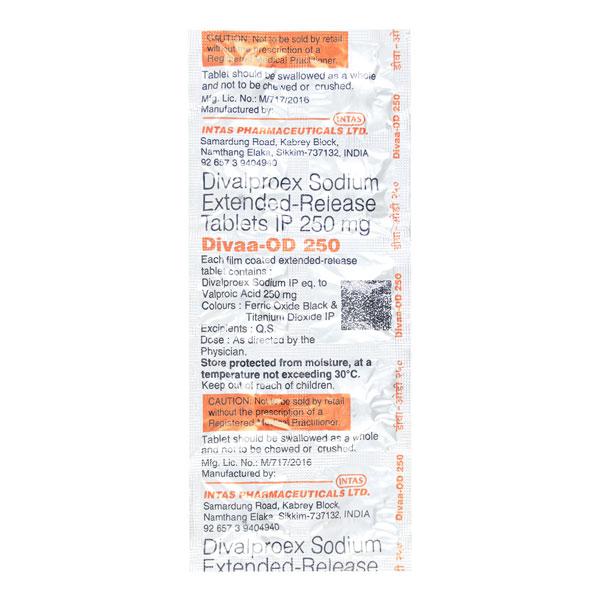 Divaa OD 250mg Tablet 10'S