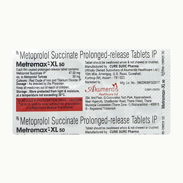 Metromax XL 50mg Tablet 10'S