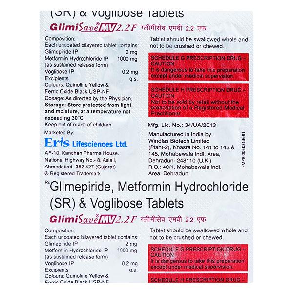 GLIMISAVE MV 2.2F Tablet 15's