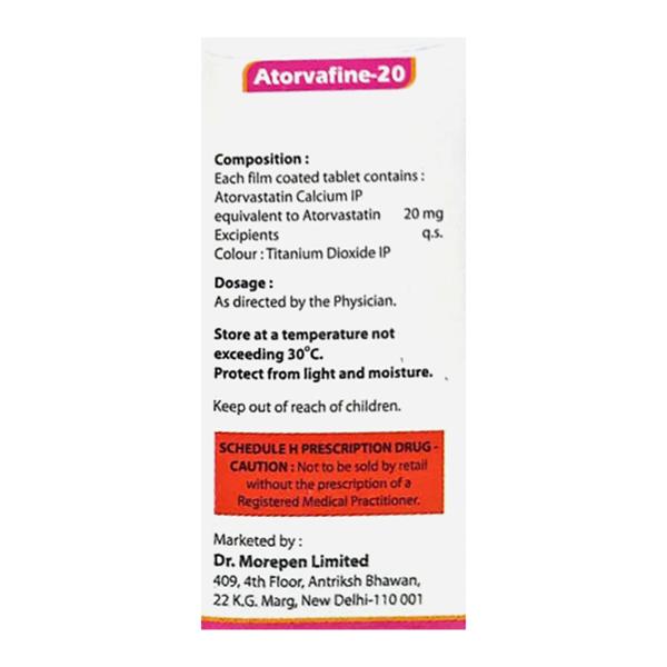 ATORVAFINE 20mg Tablet 10's