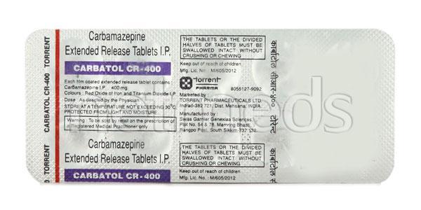 Carbatol CR 400mg Tablet 10'S