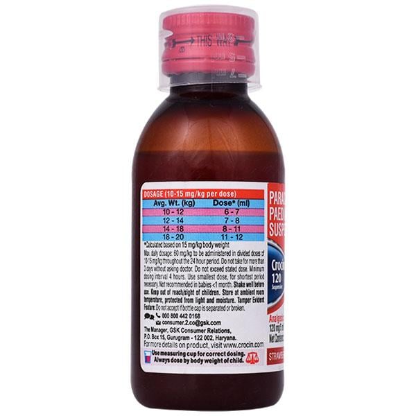 Crocin 120 Strawberry Flavour Suspension 60ml