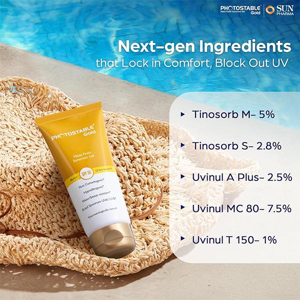 Photostable Gold SPF 55 PA +++ Matte Finish Sunscreen Gel 50gm