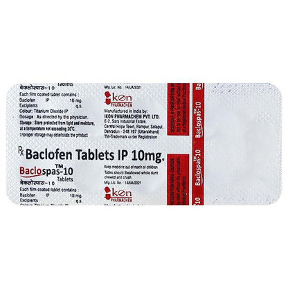 BACLOSPAS 10 Tablet 10's