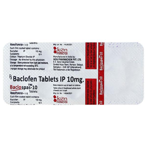 BACLOSPAS 10 Tablet 10's