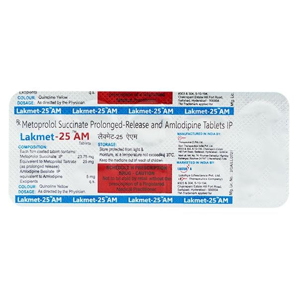 LAKMET AM 25mg Tablet 10's