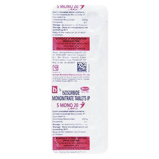 5 Mono 20mg Tablet 10'S - Global Surgicals