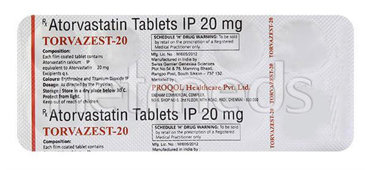 Torvazest 20mg Tablet 10'S