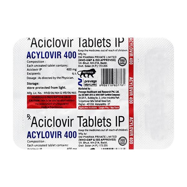 ACYLOVIR 400 Tablet 10's