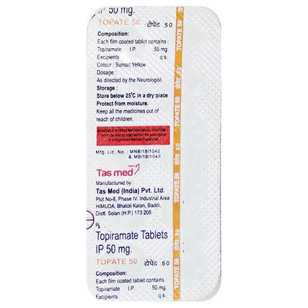 TOPATE 50MG TABLET 10'S