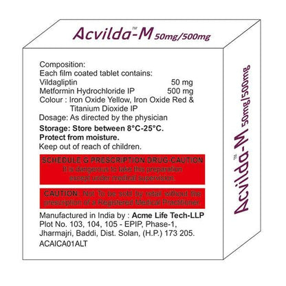 ACVILDA M 500 Tablet 10's