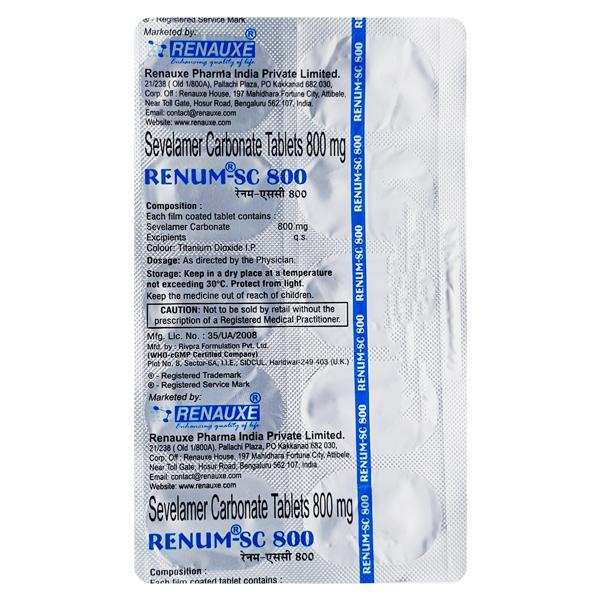 RENUM SC 800 Tablet 10's