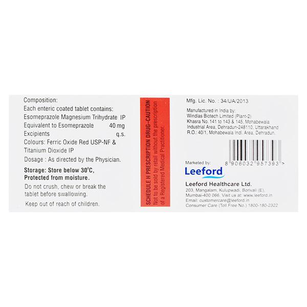 ESOMEFOL 40mg Tablet 10's