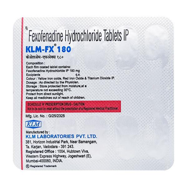 KLM FX 180mg Tablet 10'S