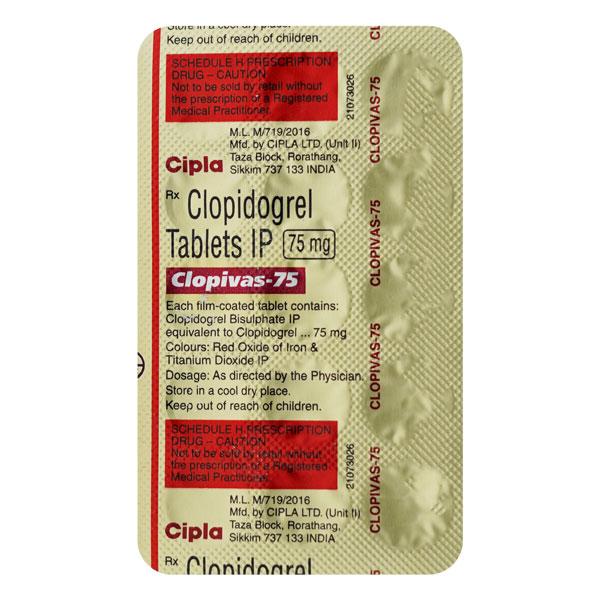 Clopivas 75mg Tablet 15'S