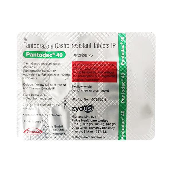 Pantodac 40mg Tablet 15'S