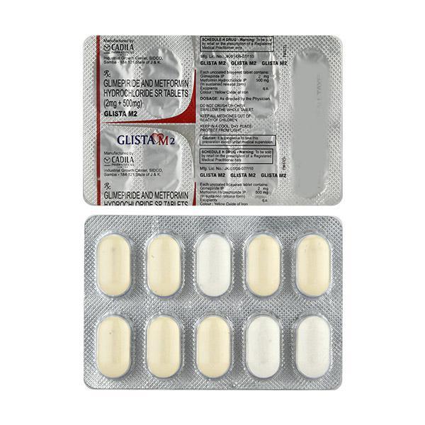 Glista M 2mg/500mg Tablet 10'S