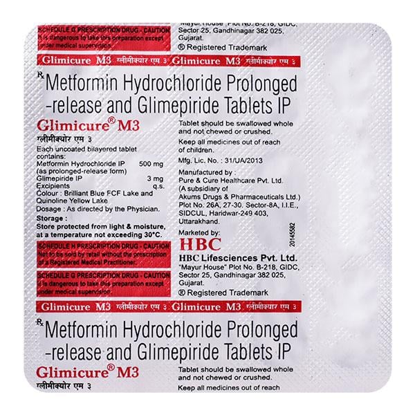 GLIMICURE M 3 Tablet 15's