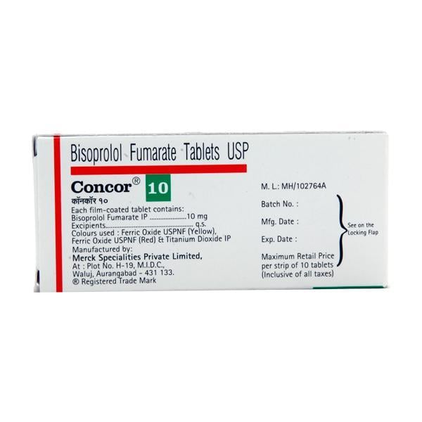 Concor 10mg Tablet 10'S