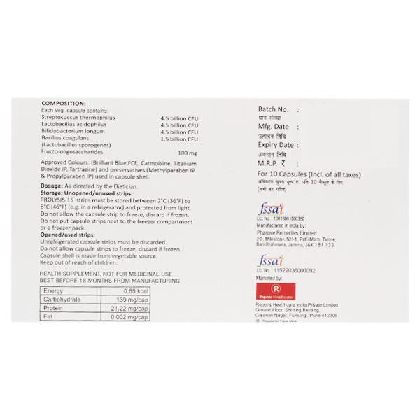 PROLYSIS 15 Capsule 10's