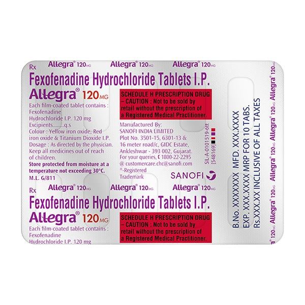 Allegra 120mg Tablet 10'S