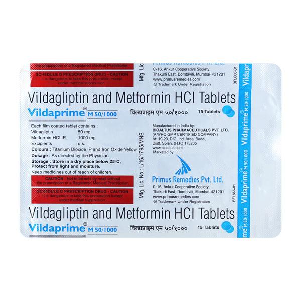 VILDAPRIME M 1000mg Tablet 15's
