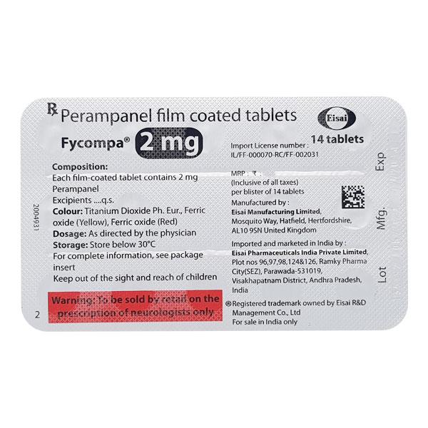 FYCOMPA 2mg Tablet 14's