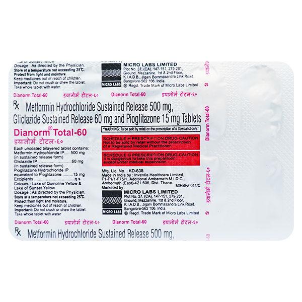 Dianorm Total 60mg Tablet 10'S