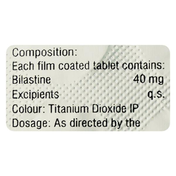BILASHINE 40mg Tablet 10's