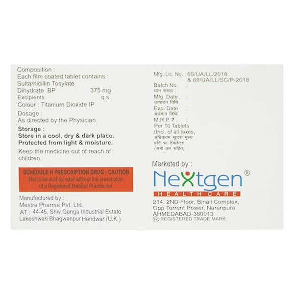 SULTACLIN 375 Tablet 10's