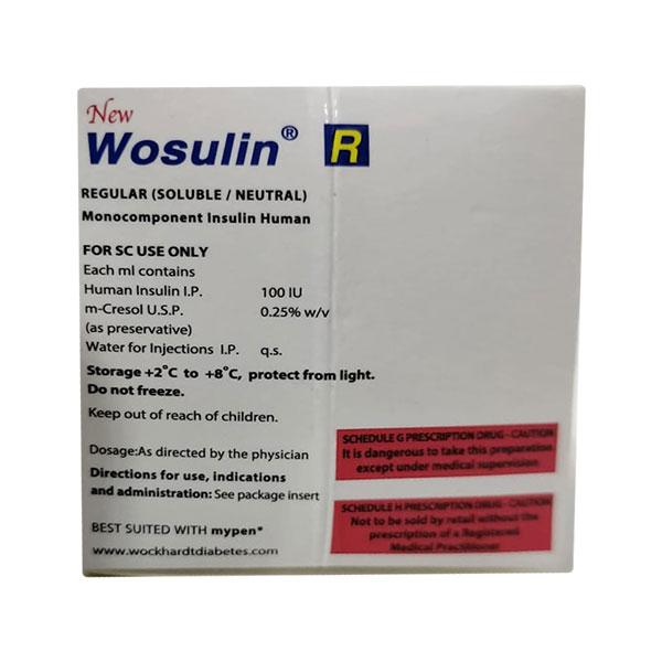 WOSULIN R NEW 100iu Cartridge 3X3ml