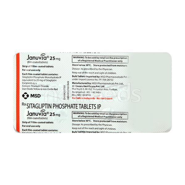 Januvia 25mg Tablet 7'S
