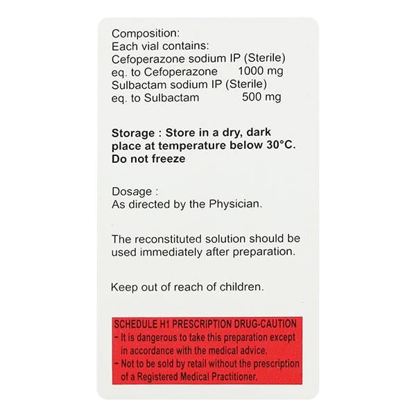 SULBAGREAT 1.5gm Injection 1's