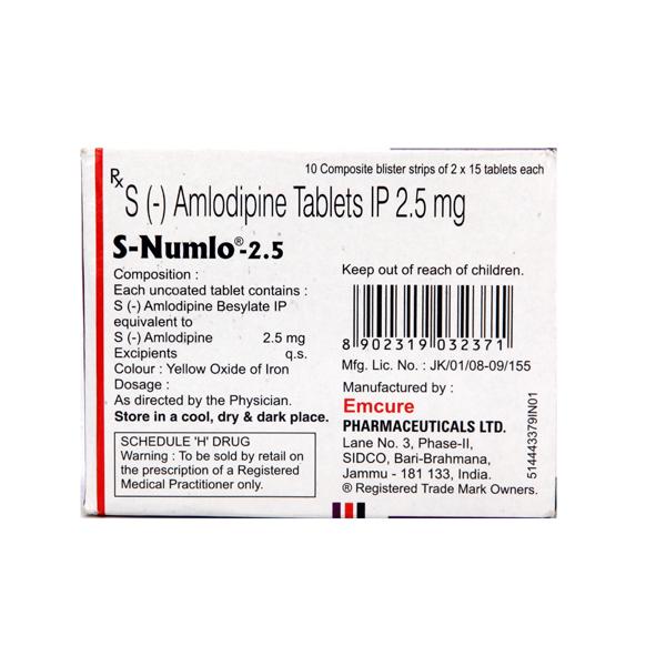 S Numlo 2.5mg Tablet 15'S