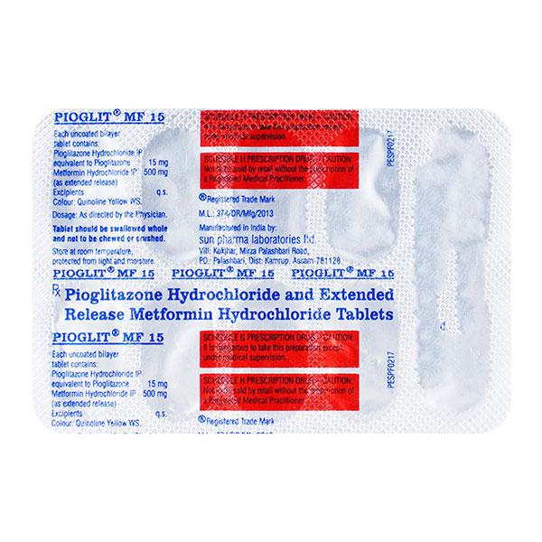 Pioglit MF 15mg Tablet 10'S