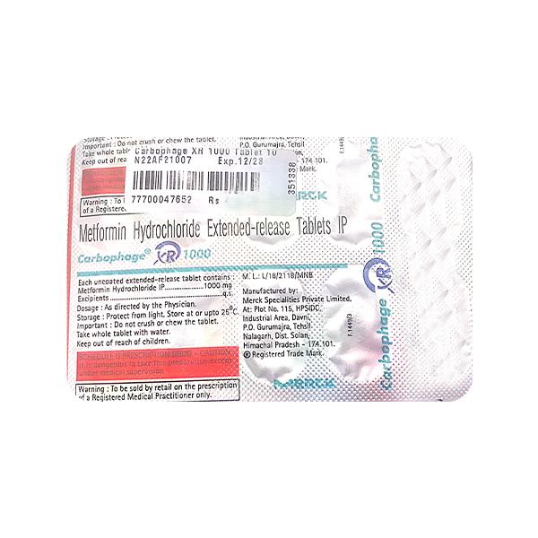 Carbophage XR 1000 Tablet 10 'S