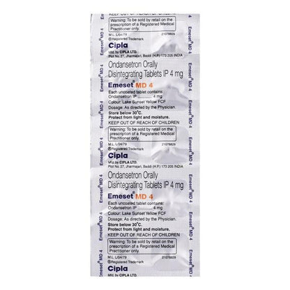 Emeset MD 4mg Tablet 10'S