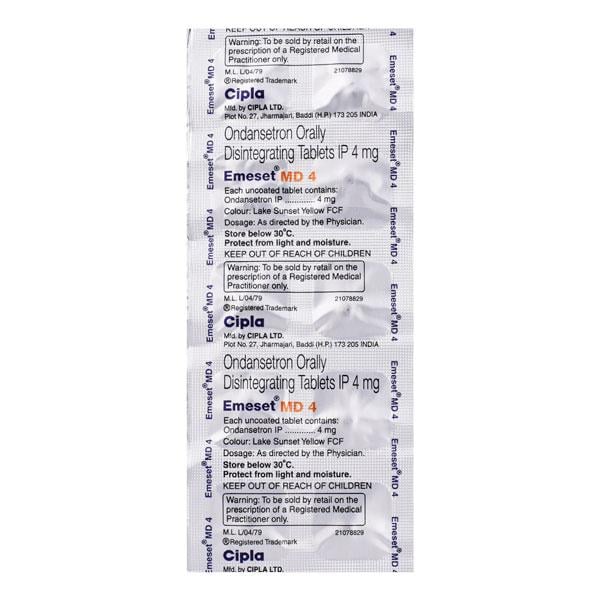 Emeset MD 4mg Tablet 10'S