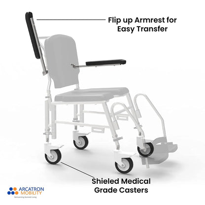 Prime SAS100 | Attendant Propelled Shower Commode Wheelchair