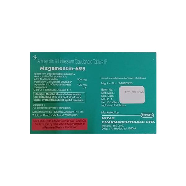 Megamentin 625mg Tablet 10'S