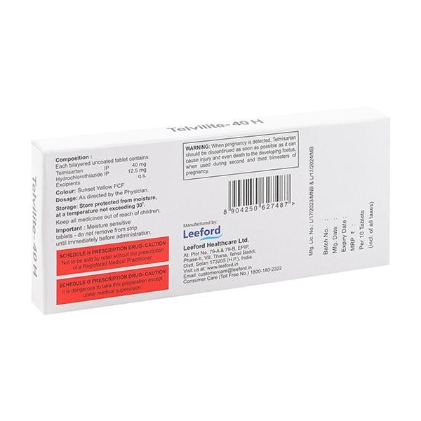 TELVILITE H 40mg Tablet 10's