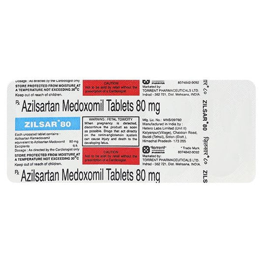 Zilsar 80mg Tablet 10'S