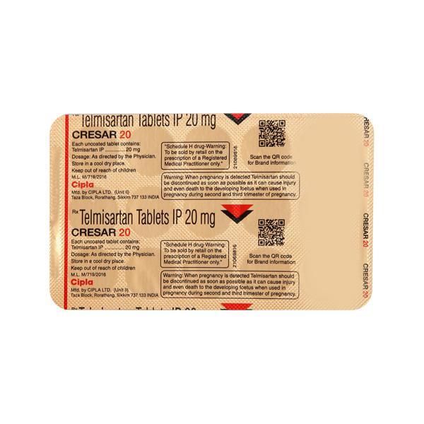 Cresar 20mg Tablet 15'S