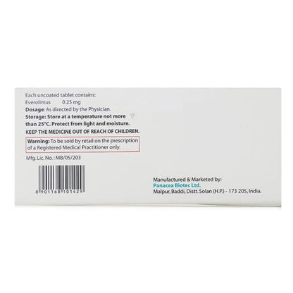 Evergraf 0.25mg Tablet 10'S