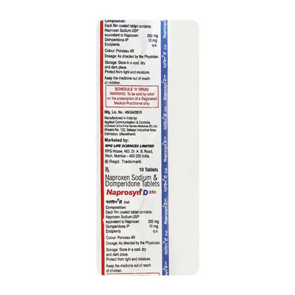 Naprosyn D 250mg Tablet 10'S